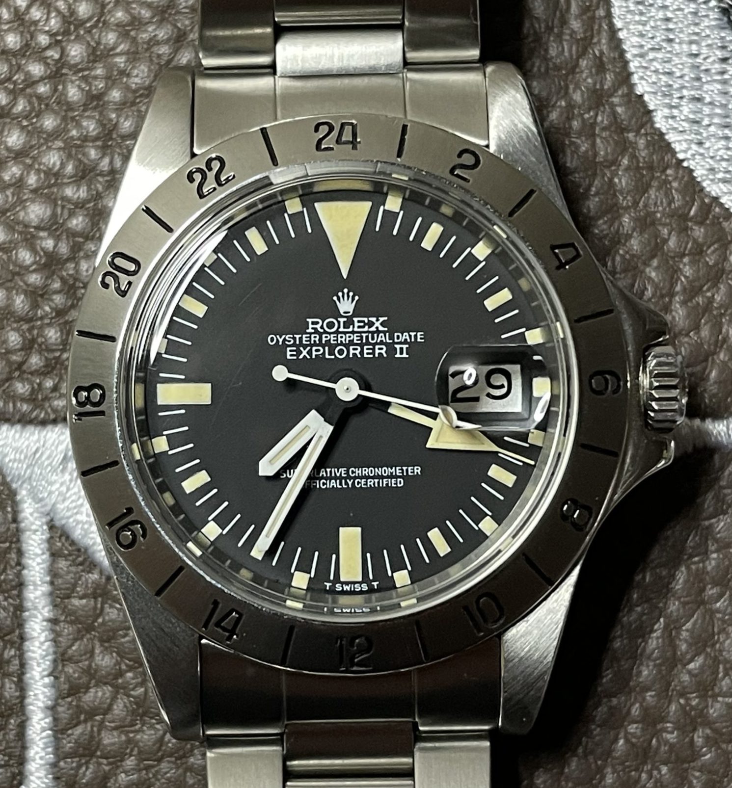 1975 Rolex Explorer II 1655 “Steve McQueen” Frog Foot Dial & Albino 24-Hour Hand | Crowns